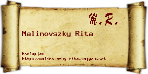 Malinovszky Rita névjegykártya